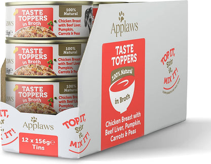 Applaws Dog Tin Chicken Breast with Beef Liver and Vegetables, 12 x 156g