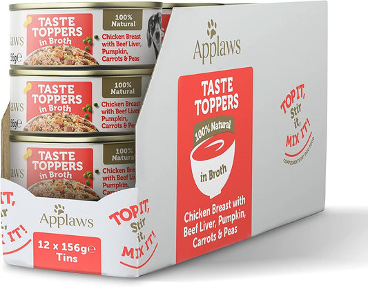 Applaws Dog Tin Chicken Breast with Beef Liver and Vegetables, 12 x 156g