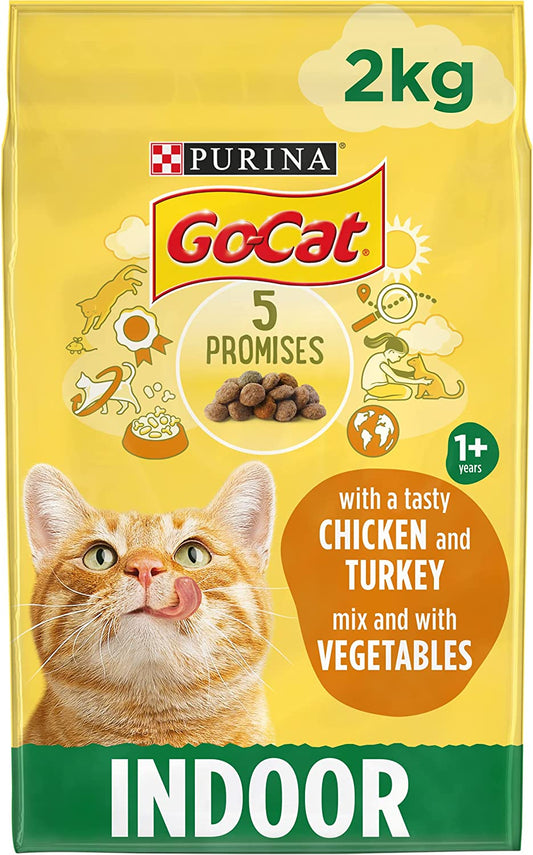 Go-Cat Adult Indoor Chicken And Veg Dry Cat Food 2kg