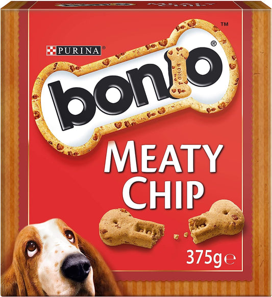 Bonio Adult Dog Biscuits Meaty Chip Treats 5 x 375g Packs