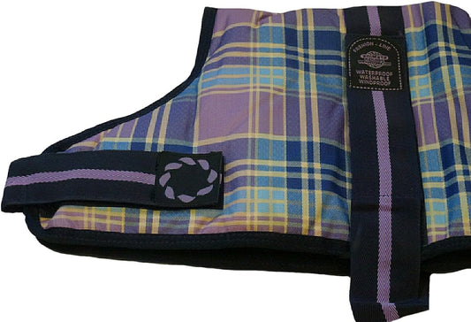 Discover the Elegance of the Outhwaite Padded Check Dog Coat in Lilac