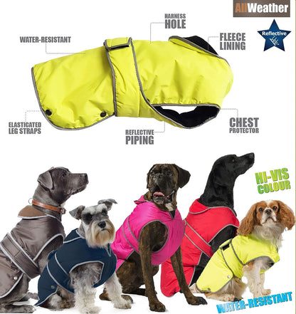 Ancol Muddy Paws All Weather Stormguard Coat . Hi-Vis