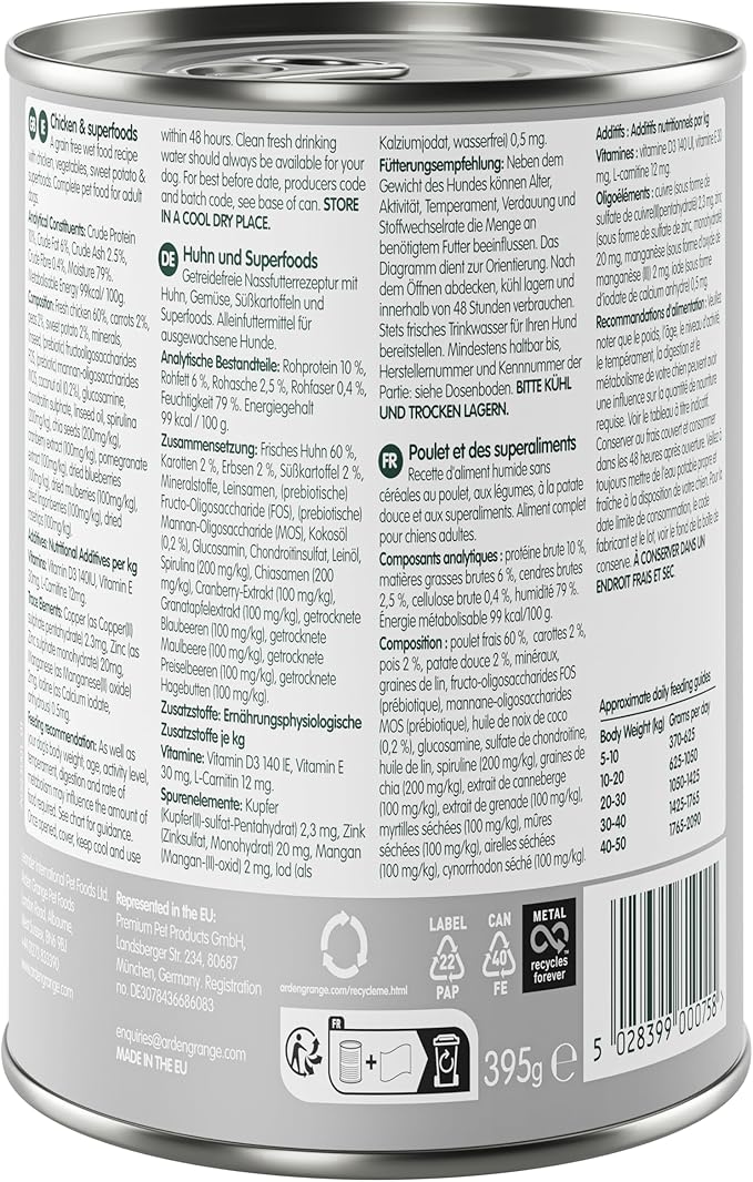 Arden Grange Adult Dog Grain Free Chicken & Superfoods (395g x 6)
