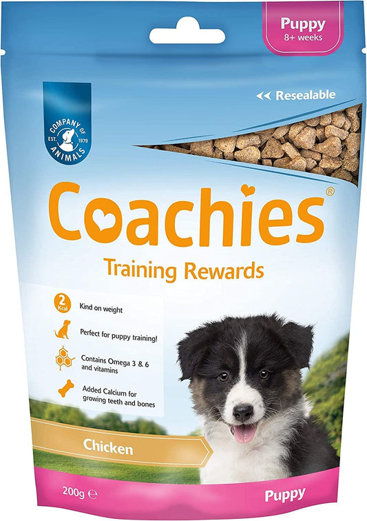 COACHIES Puppy Training Treats 200g, Chicken Flavour, Semi-Moist Low Calorie Dog Training Treat Reward, Soft & Healthy Treats, Perfect to use with...