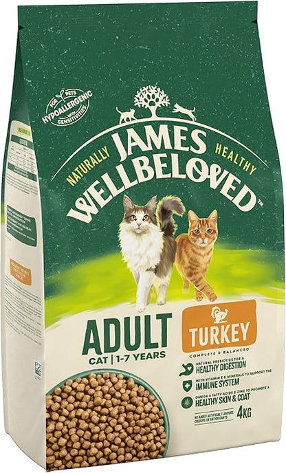 James Wellbeloved Adult Dry Cat Food Turkey - 4kg