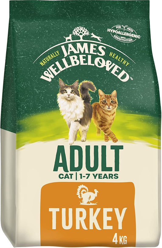 James Wellbeloved Adult Turkey 4 kg Bag, Hypoallergenic Dry Cat Food