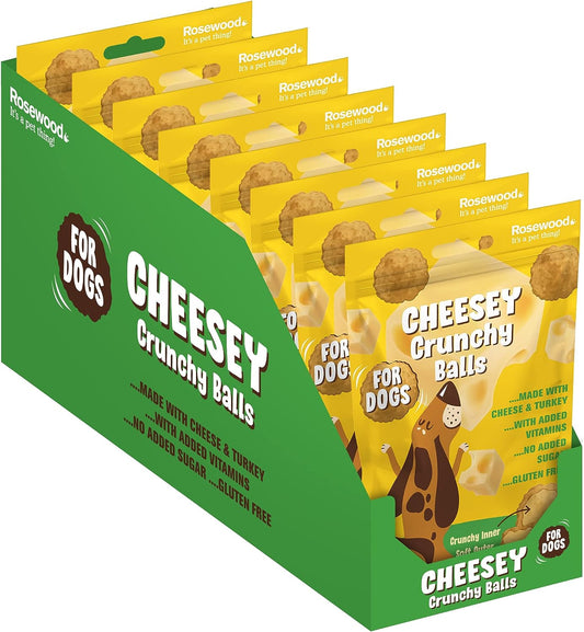 Rosewood Crunchy Cheesey Balls, Dog Treats, 12 x 140g Pouches