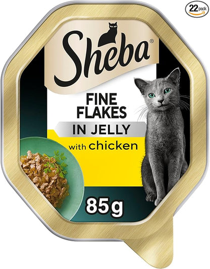 SHEBA Fine Flakes Adult Cat Food with Chicken in Jelly ( 85g x 22 )