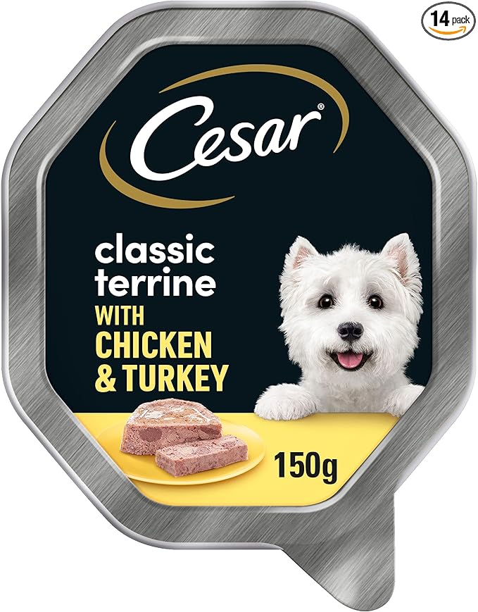 Cesar Classic Terrine Wet Dog Food with Chicken and Turkey - 150g x 14