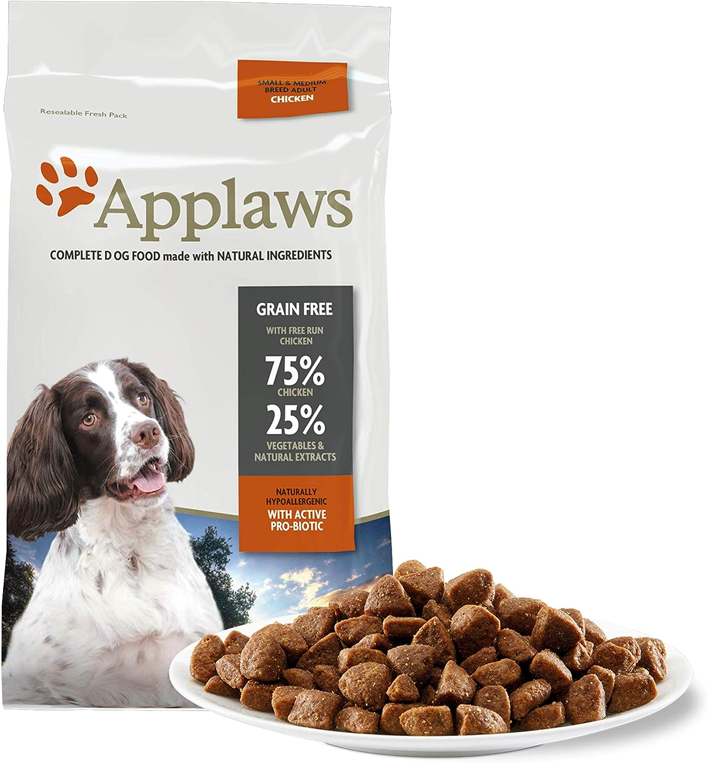 Applaws Complete and Grain Free Dry Dog Food for Medium and Small Dogs, Chicken with Lamb, 7.5 kg (Pack of 1)