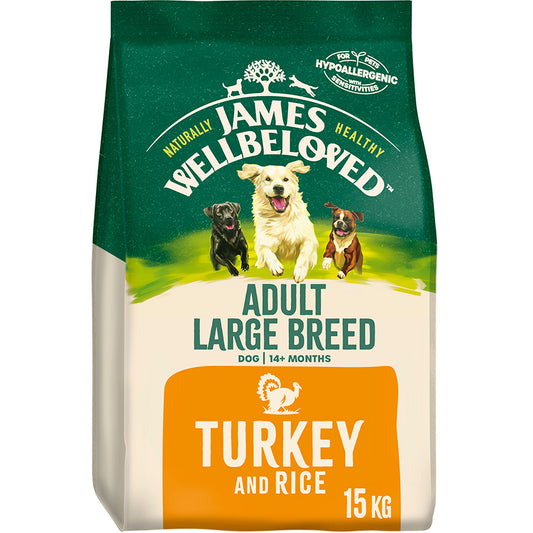 James Wellbeloved Adult Large Breed Dry Dog Food Turkey & Rice - 15kg