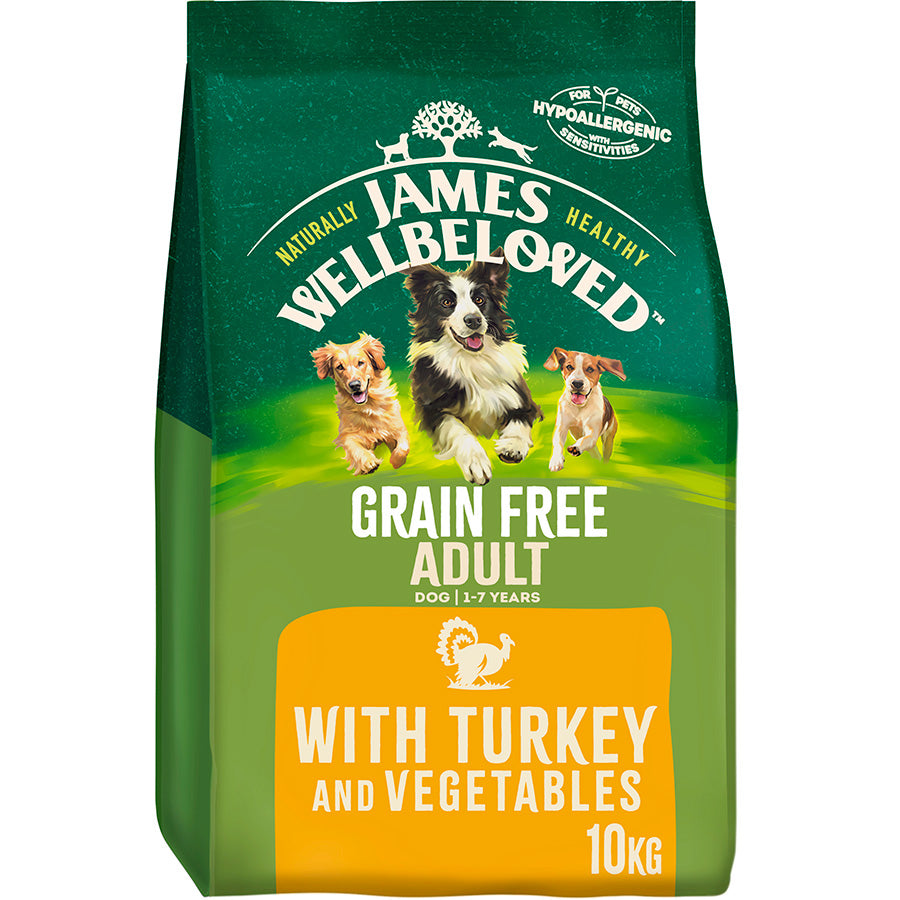 James Wellbeloved Grain Free Adult Dry Dog Food Turkey & Veg - 10kg