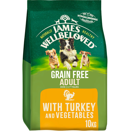 James Wellbeloved Grain Free Adult Dry Dog Food Turkey & Veg - 10kg
