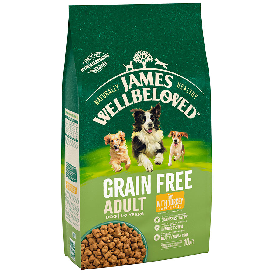 James Wellbeloved Grain Free Adult Dry Dog Food Turkey & Veg - 10kg