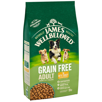 James Wellbeloved Grain Free Adult Dry Dog Food Turkey & Veg - 10kg