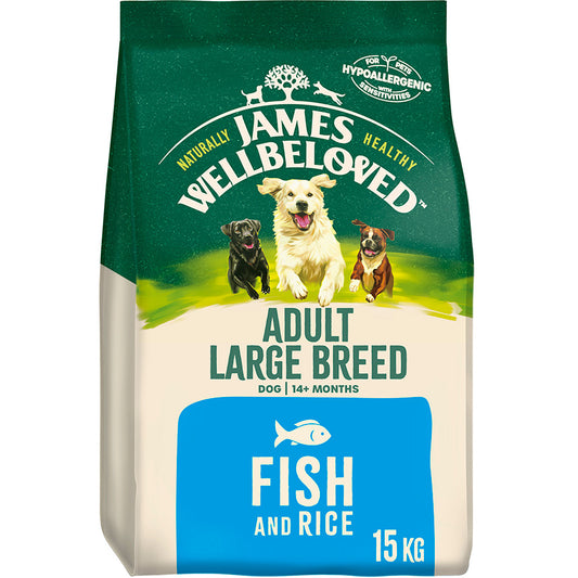 James Wellbeloved Adult Large Breed Dry Dog Food Fish & Rice - 15kg