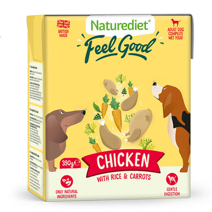 Naturediet Feel Good 390g x 18 – Natural Wet Dog Food – Mixed Wet Dog Tetras