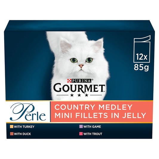 Gourmet Perle Country Medley in Jelly Turkey, Trout, Duck & Game ( 12 x 85g ) x 4 Pck