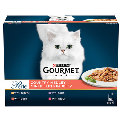 Gourmet Perle Country Medley in Jelly Turkey, Trout, Duck & Game ( 12 x 85g ) x 4 Pck
