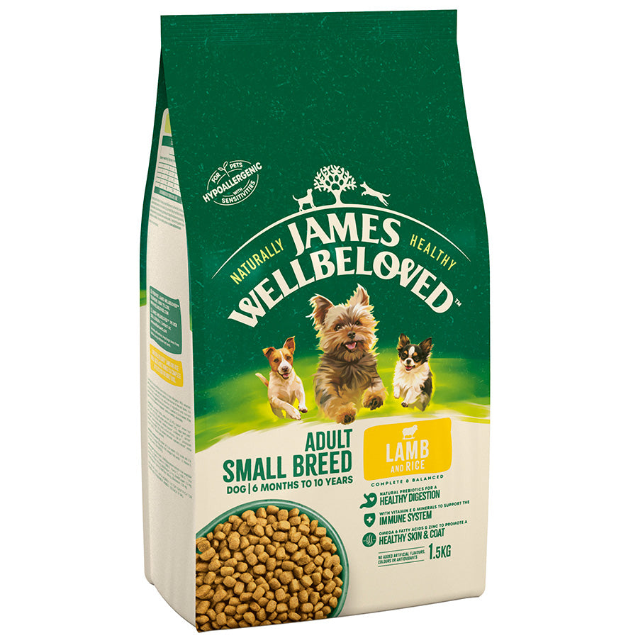 James Wellbeloved Adult Small Breed Complete Dry Dog Food Lamb - 1.5kg