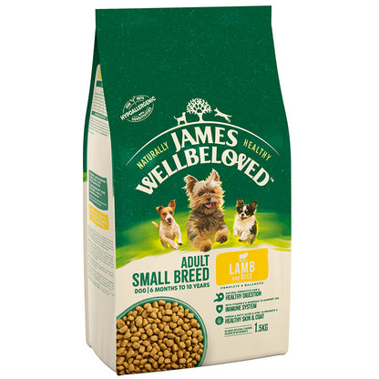 James Wellbeloved Adult Small Breed Complete Dry Dog Food Lamb - 1.5kg