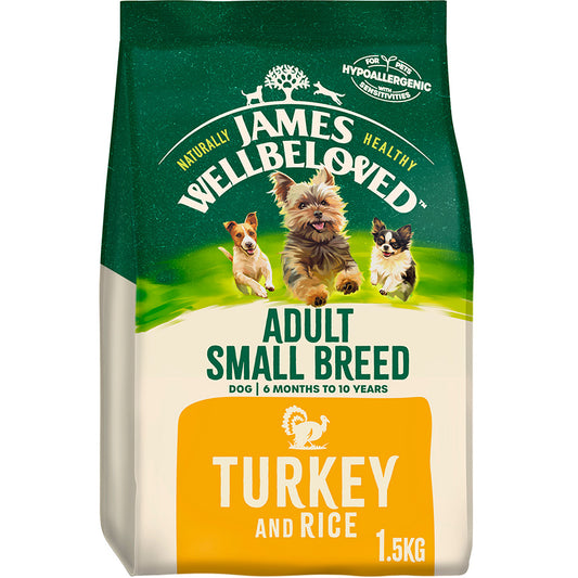 James Wellbeloved Adult Small Breed Complete Dry Dog Food Turkey - 1.5kg