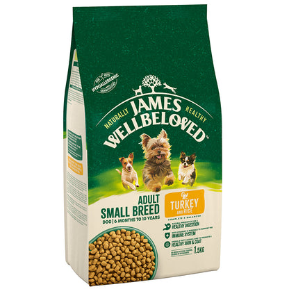 James Wellbeloved Adult Small Breed Complete Dry Dog Food Turkey - 1.5kg