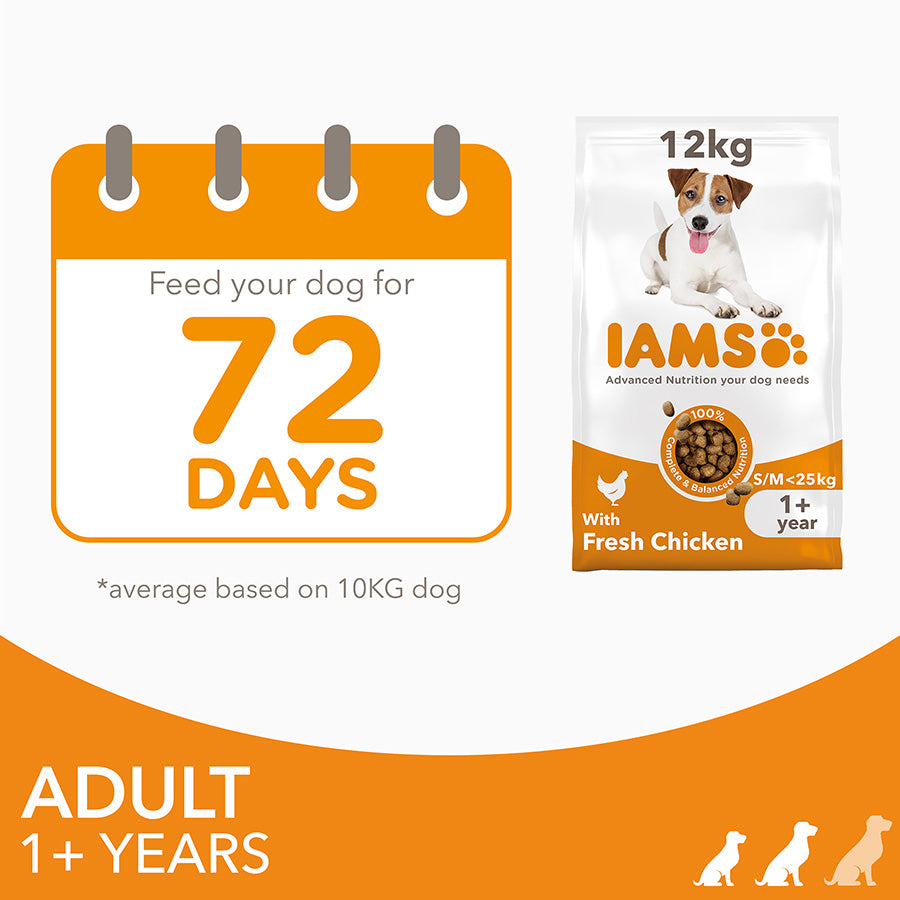 IAMS Advanced Nutrition Adult Dog Small/Medium Breed Chicken - 12kg