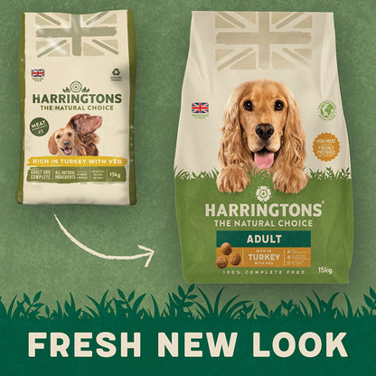 Harringtons Complete Natural Turkey & Veg Adult Dog Food - 15kg