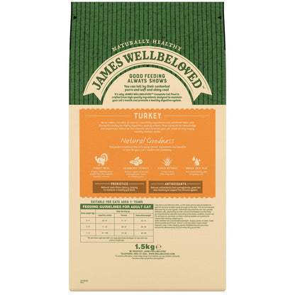 James Wellbeloved Adult Dry Cat Food Turkey - 1.5kg