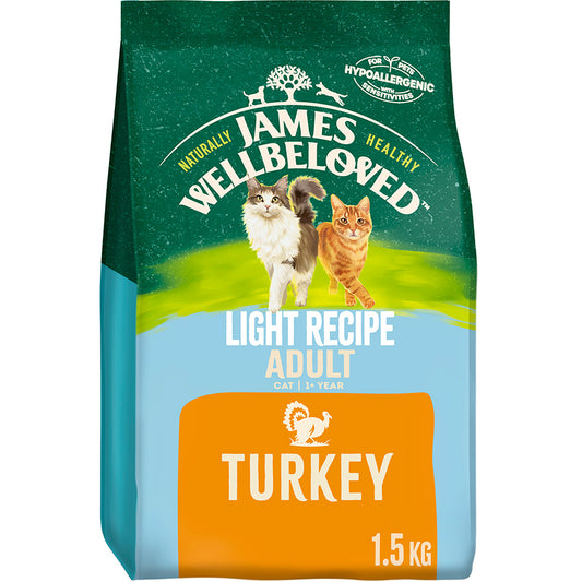 James Wellbeloved Light Adult Dry Cat Food Turkey - 1.5kg