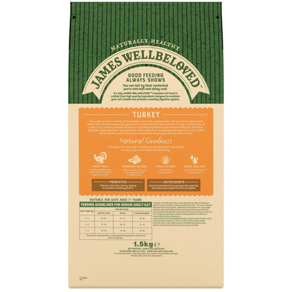 James Wellbeloved Senior Dry Cat Food Turkey - 1.5kg