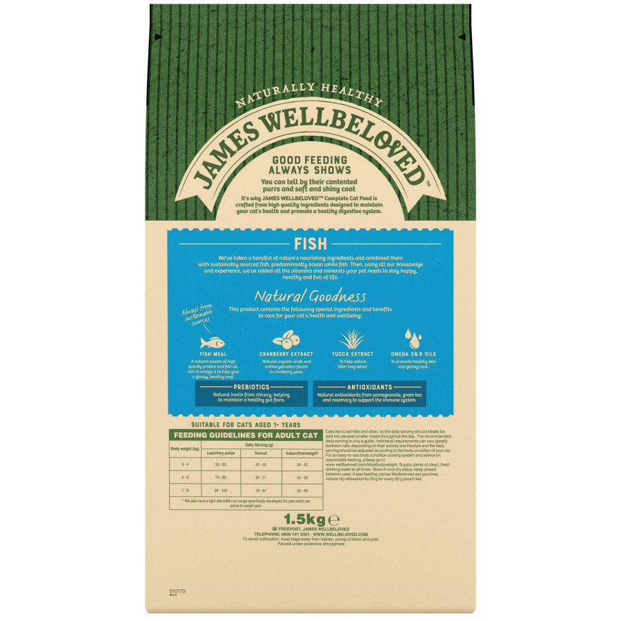 James Wellbeloved Adult Dry Cat Food Fish - 1.5kg