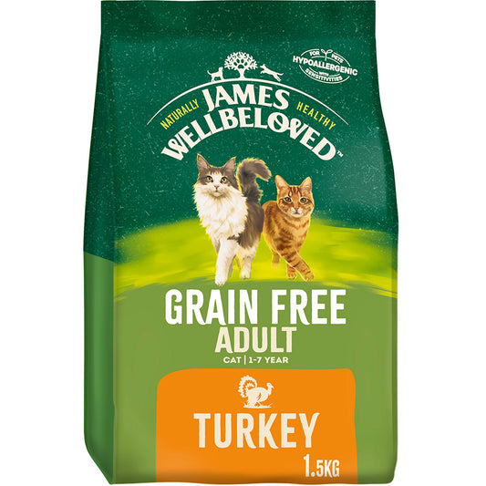James Wellbeloved Grain Free Adult Dry Cat Food Turkey - 1.5kg