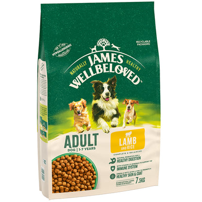 James Wellbeloved Adult Dry Dog Food Lamb & Rice - 7.5kg