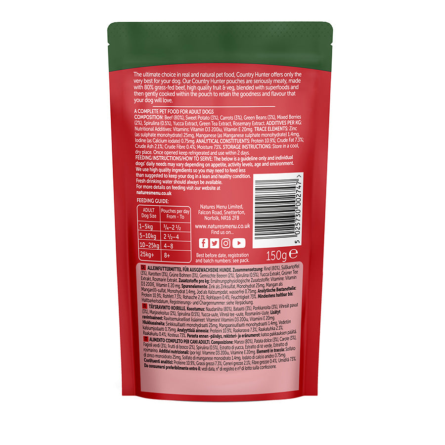 Country Hunter 80% Grass Grazed Beef with Superfoods - ( 150g x 3 )
