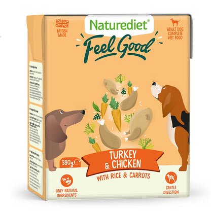 Naturediet Feel Good 390g x 18 – Natural Wet Dog Food – Mixed Wet Dog Tetras