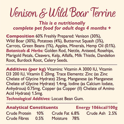 Lily's Kitchen Dog Venison & Wild Boar Terrine ( 400g x 6 )