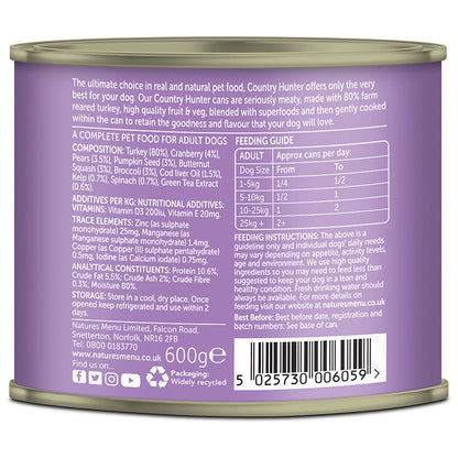 Country Hunter 80% Farm Reared Turkey with Superfoods ( 600g x 6 )