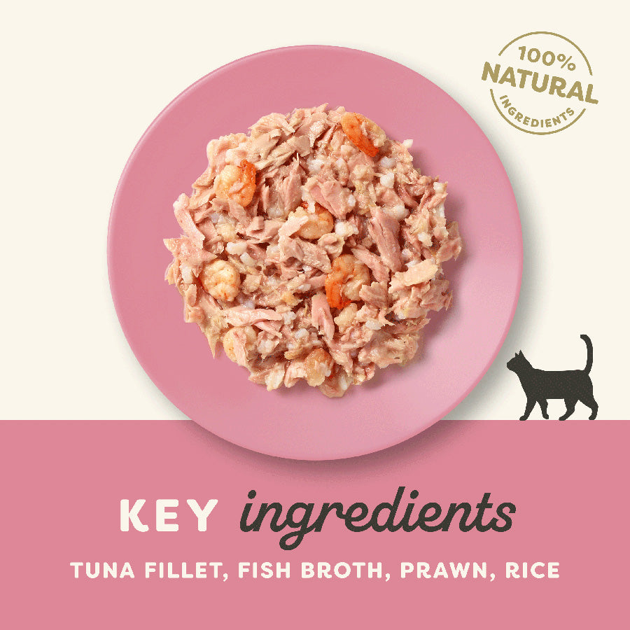 Applaws Natural Tuna Fillet with Prawn in Broth Wet Adult Cat Food –  ( 24 × 156g ) Tins