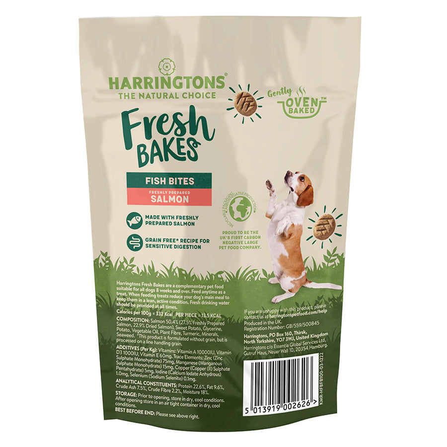 Harringtons Fresh Bakes Grain Free Dog Training Treats Salmon - ( 100g x 8)