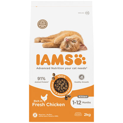 IAMS for Vitality Kitten Food with Fresh chicken ( 2kg x 2 )