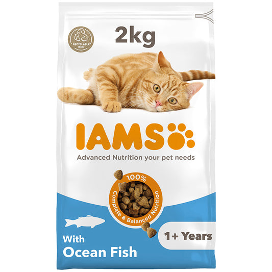IAMS Adult Dry Cat Food Ocean Fish ( 2kg x 2 )