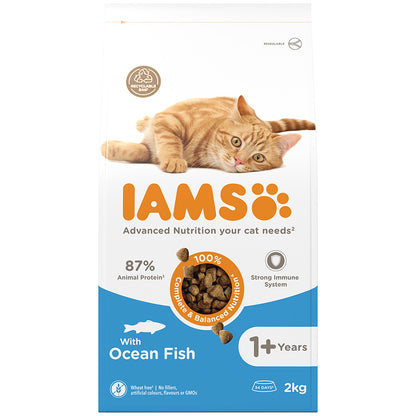 IAMS Adult Dry Cat Food Ocean Fish ( 2kg x 2 )