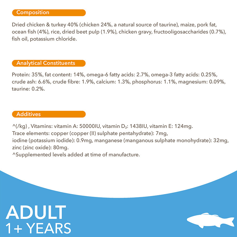 IAMS Adult Dry Cat Food Ocean Fish ( 2kg x 2 )
