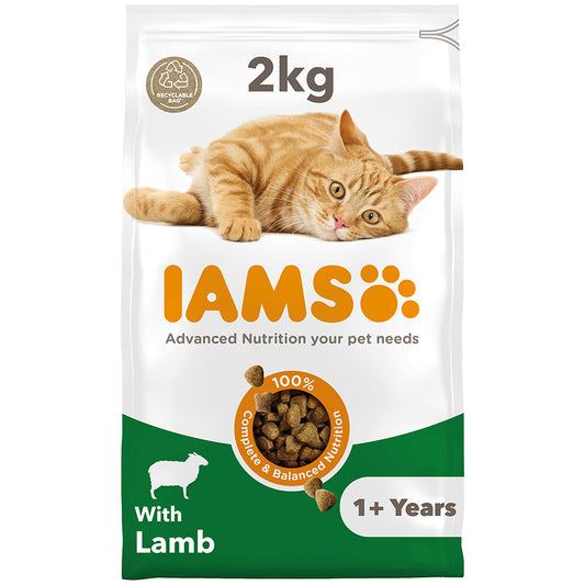 IAMS Adult Dry Cat Food Lamb ( 2kg x 2 )