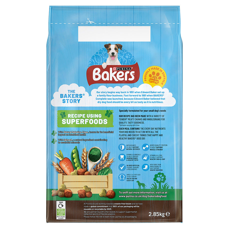 Bakers Complete Small Dog Beef & Vegetables - 2.8kg