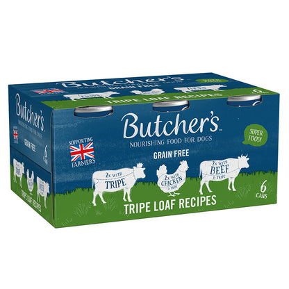 Butcher's Tripe Loaf Recipes Dog Food Cans 6pk - 400g