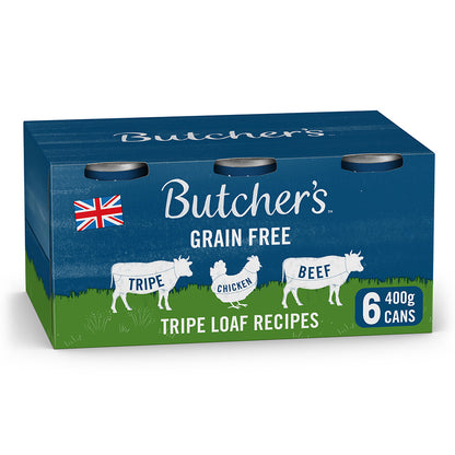 Butcher's Tripe Loaf Recipes Dog Food Cans 6pk - 400g