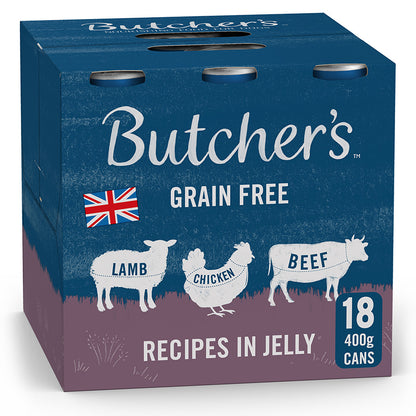 Butcher's Recipes In Jelly Dog Food Cans 18pk - 400g